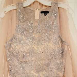 Lace Top with Crystal Belted Skirt Two Piece Set. Perfect for Prom, birthdays!!